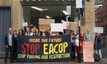 Activists rally outside Chubb office